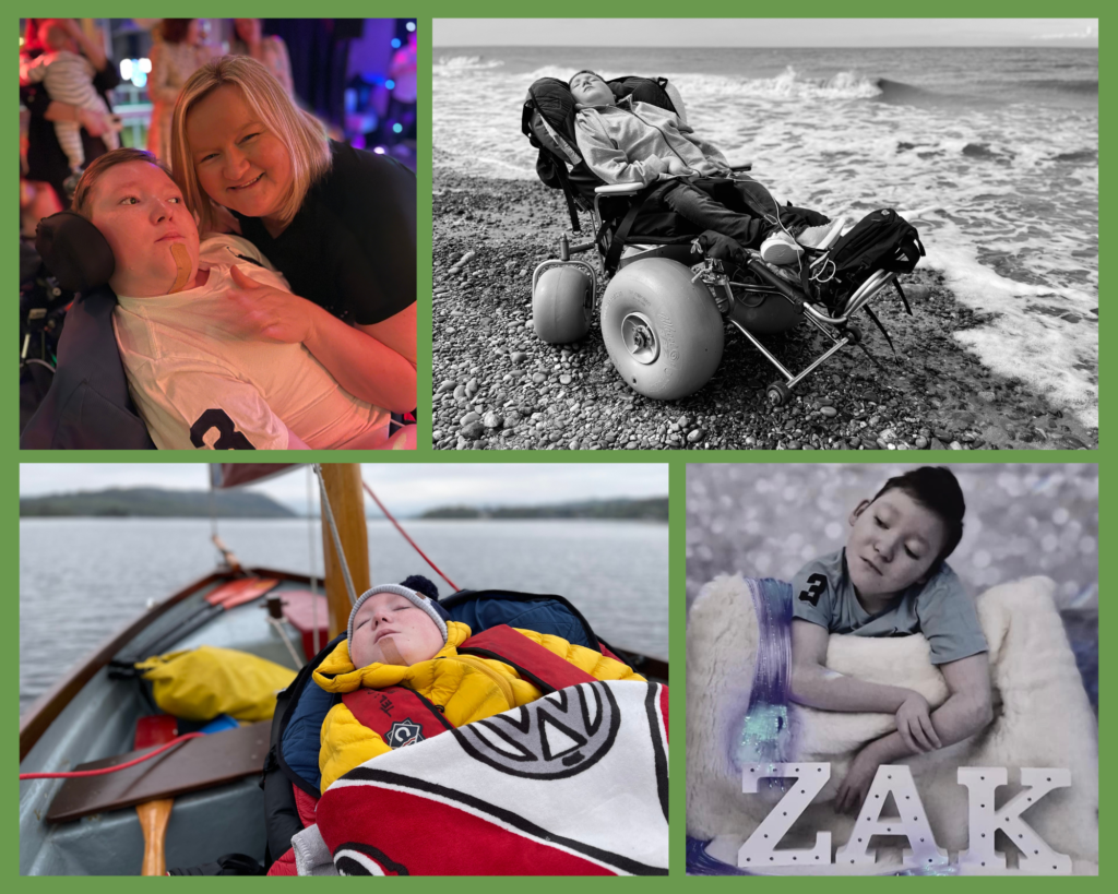 A collage of photos of Zak and his mother, Mags.